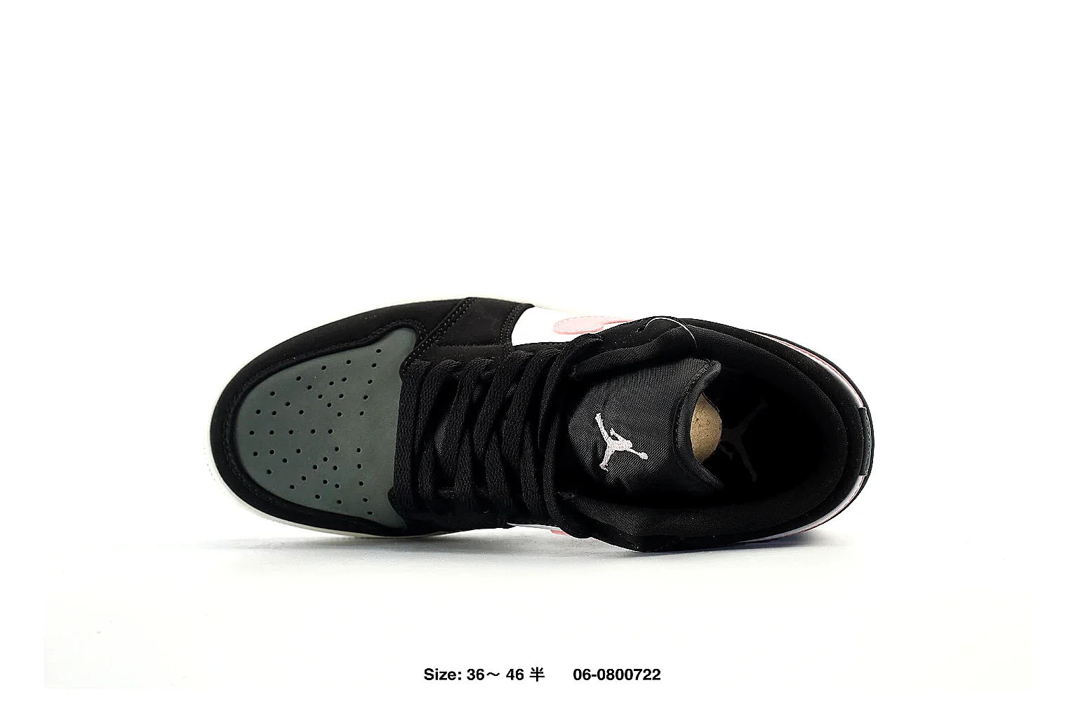 Jordan 1 Low Black Pink Gray Sneaker 4574 comparison gallery with QC evidence thumbnail 3