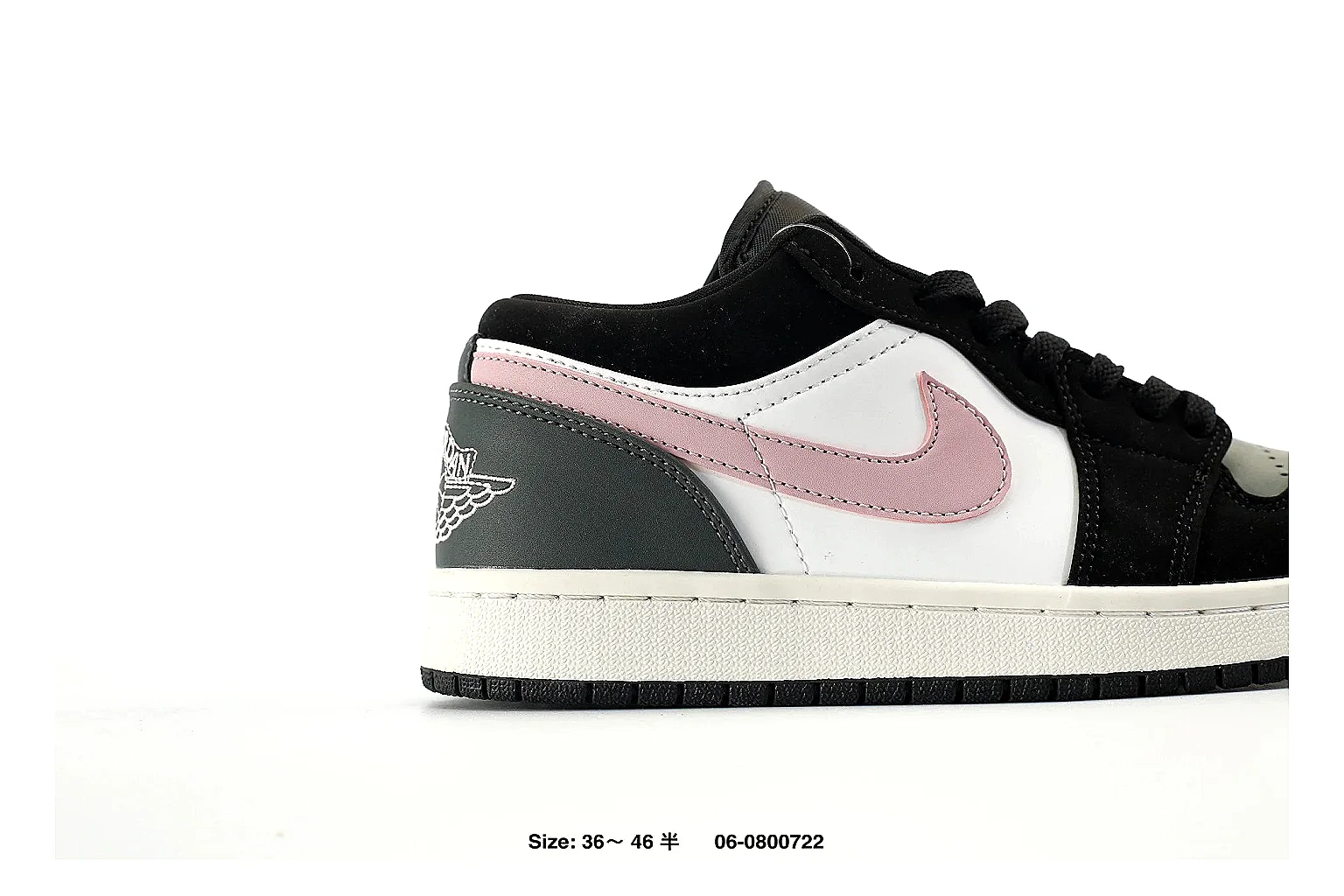 Jordan 1 Low Black Pink Gray Sneaker 4574 comparison gallery with QC evidence thumbnail 6