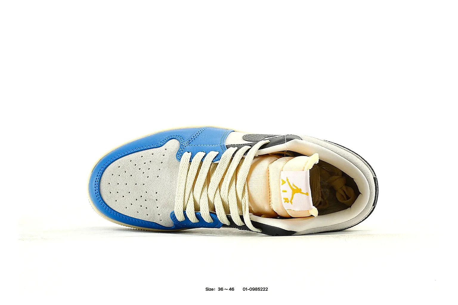 Jordan 1 Low Blue Gold Sneaker 6788 comparison gallery with QC evidence thumbnail 3