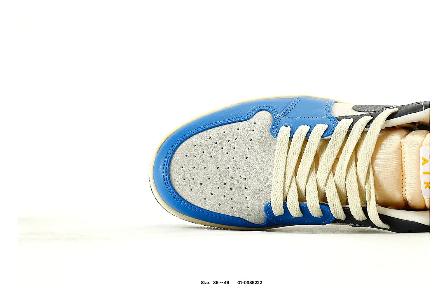 Jordan 1 Low Blue Gold Sneaker 6788 comparison gallery with QC evidence thumbnail 4