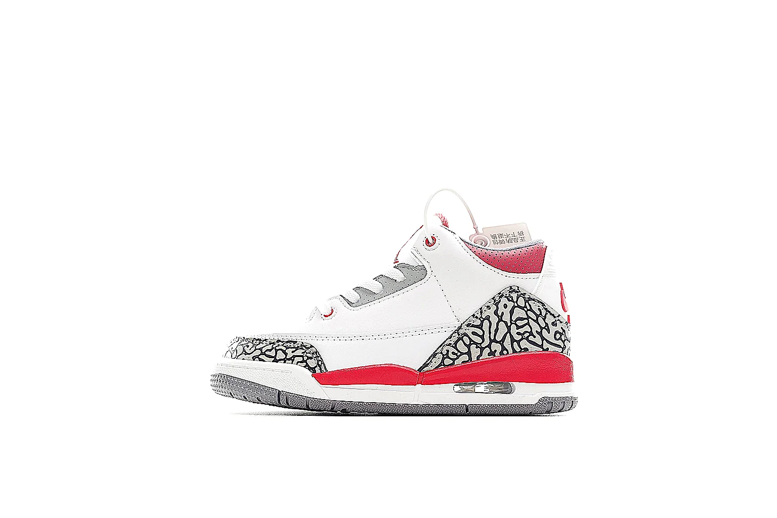 Jordan 2520 white red elephant panel sneaker side profile QC proof thumbnail 6