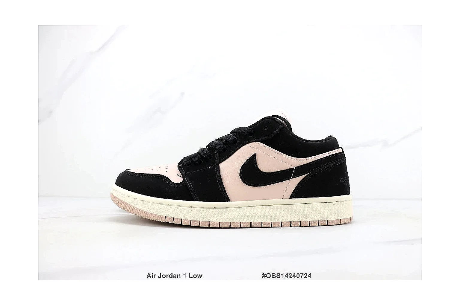 kakoscout.com Jordan Air Jordan 1 Low Black Pink comparison signal card six-photo gallery