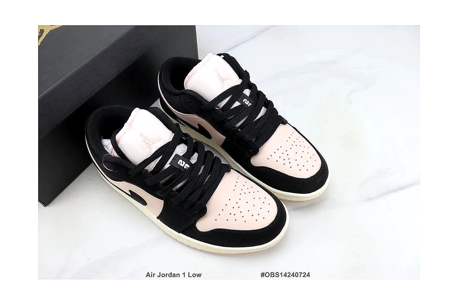 kakoscout.com Jordan Air Jordan 1 Low Black Pink comparison signal card six-photo gallery thumbnail 5