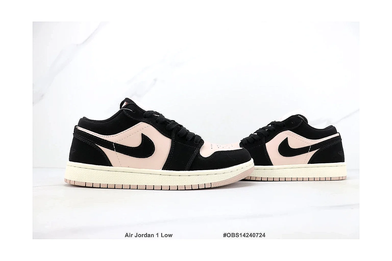 kakoscout.com Jordan Air Jordan 1 Low Black Pink comparison signal card six-photo gallery thumbnail 6
