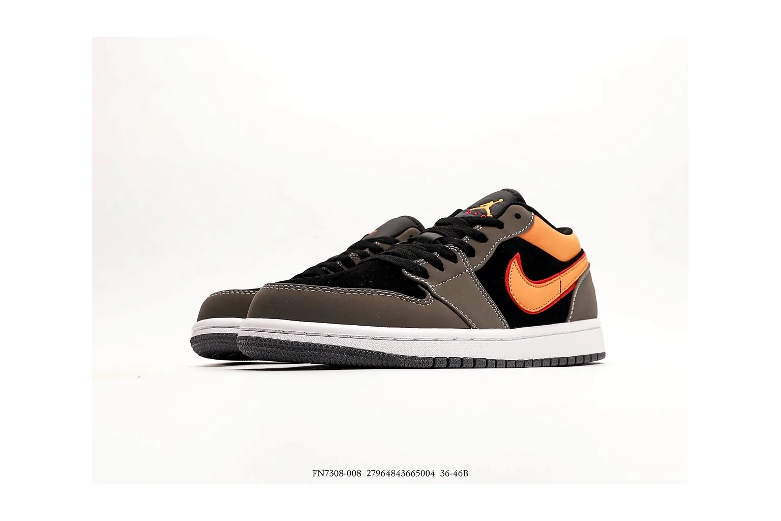 Jordan Air Jordan 1 Low Black Orange retro basketball low six photo view thumbnail 3