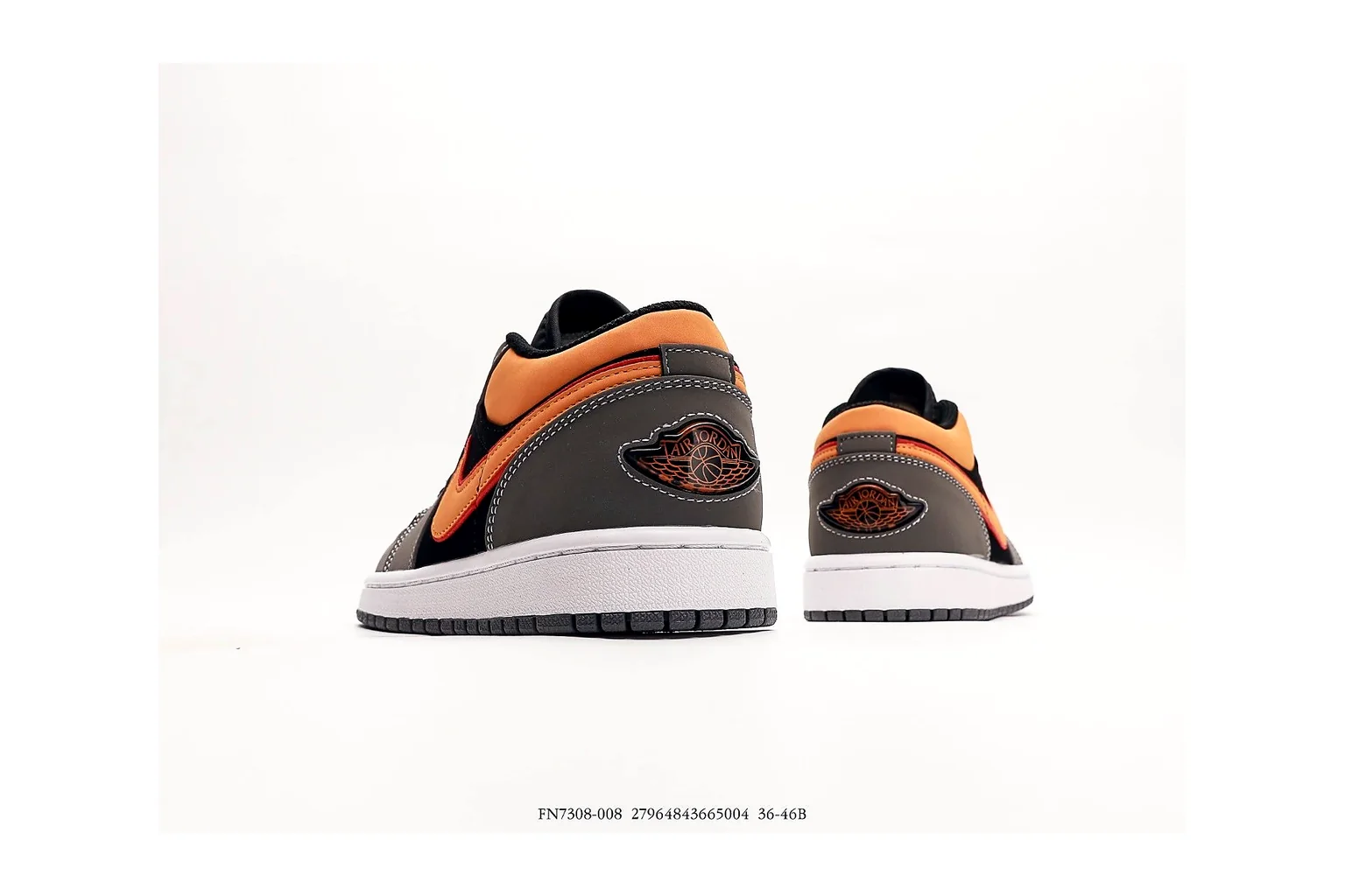 Jordan Air Jordan 1 Low Black Orange retro basketball low six photo view thumbnail 4