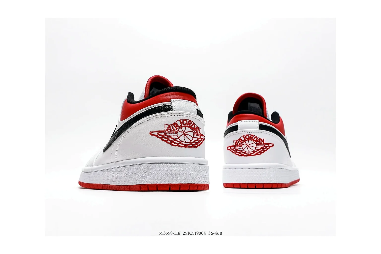 Jordan Air Jordan 1 Low White Red retro basketball low six photo view thumbnail 4