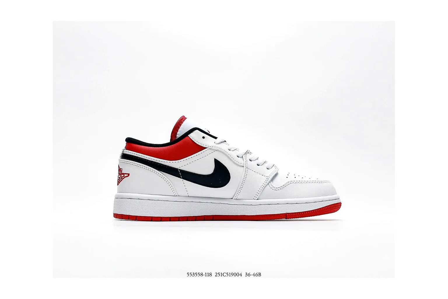 Jordan Air Jordan 1 Low White Red retro basketball low six photo view thumbnail 6