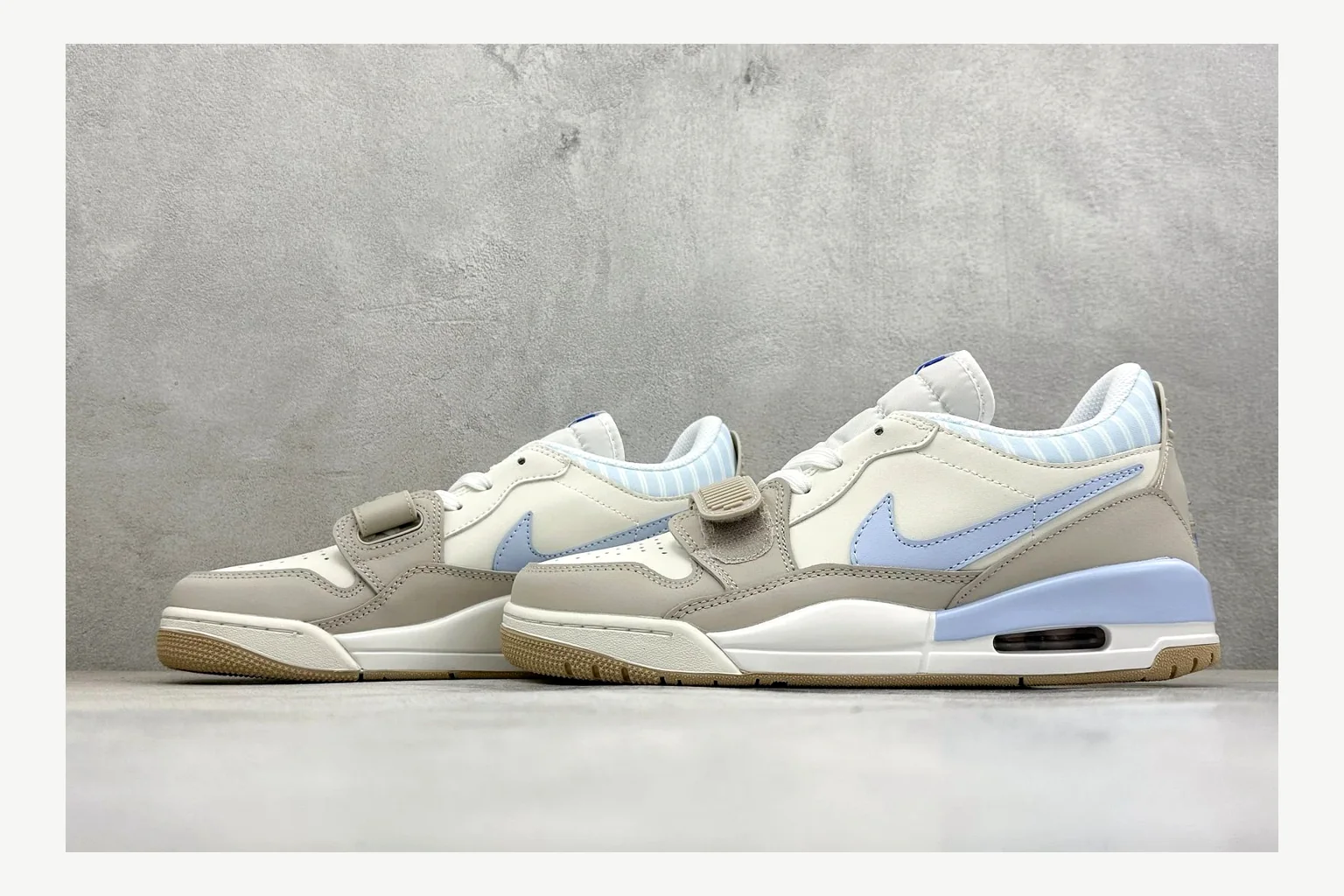 Jordan Air Jordan 4 Blue Sneaker comparison signal photo with white blue air jordan 4 retro with mixed-material upper and low-profile shape thumbnail 4