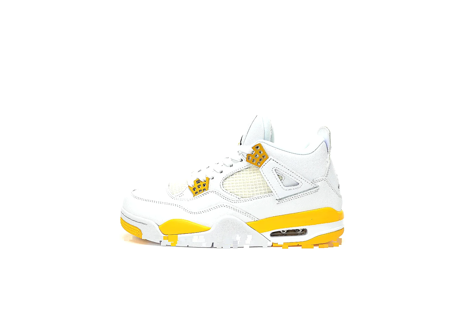 Jordan AJ4 white yellow CNY 420 listing with side outsole and pair QC views thumbnail 2