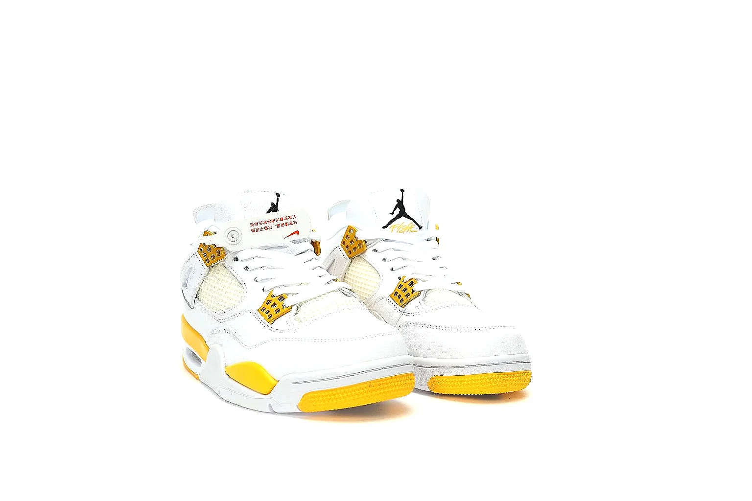 Jordan AJ4 white yellow CNY 420 listing with side outsole and pair QC views thumbnail 5