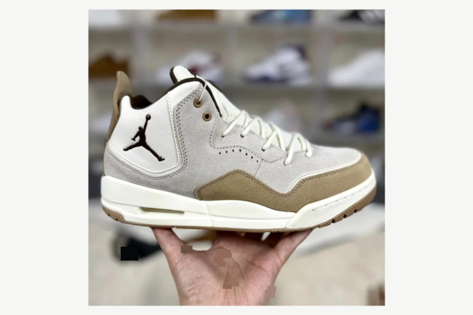 Jordan Courtside 23 Brown Cream Mid Top comparison proof image SKU 1194924459