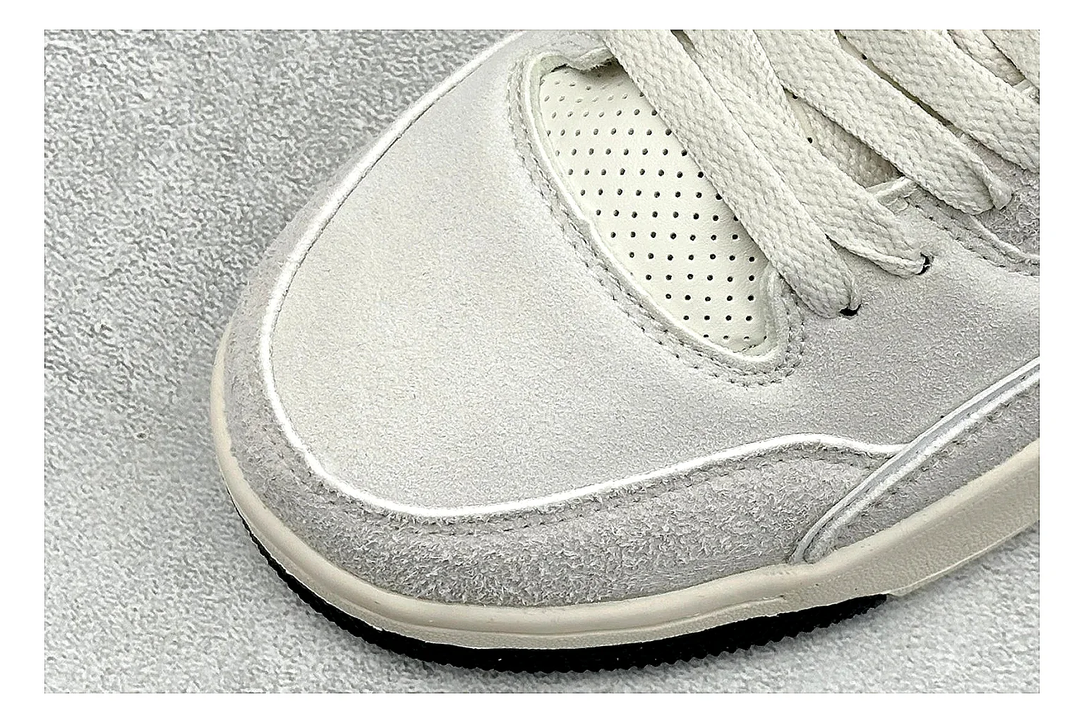 Jordan Flight White comparison photo showing white low court upper, cream sole, simple Jordan styling, and soft retro basketball profile thumbnail 5