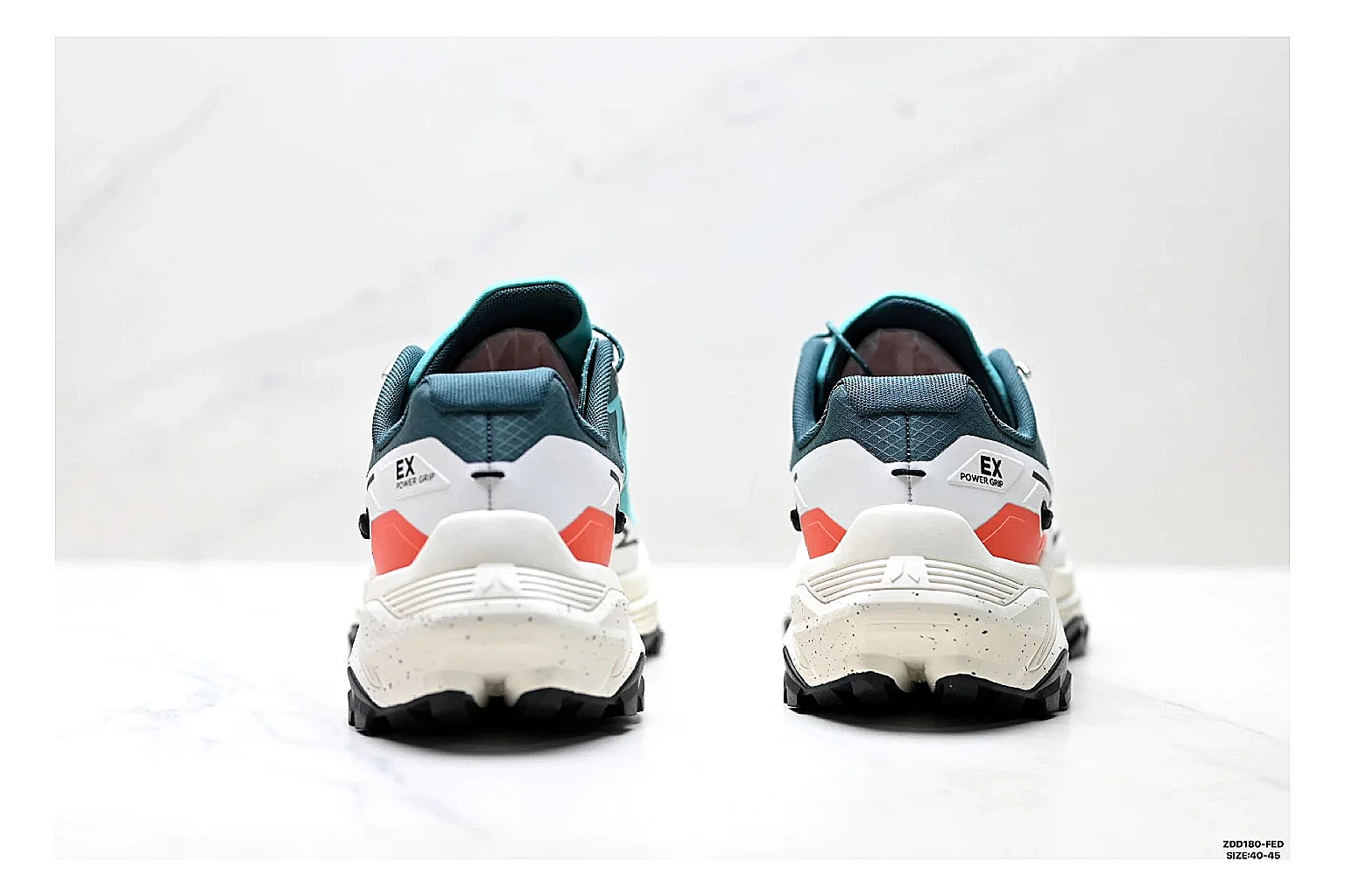 Kailas Fuga Aqua White Sneakers comparison signal photo with aqua white outdoor running shoes with mesh texture, side-profile shape, upper panel lines, and outsole detail thumbnail 3