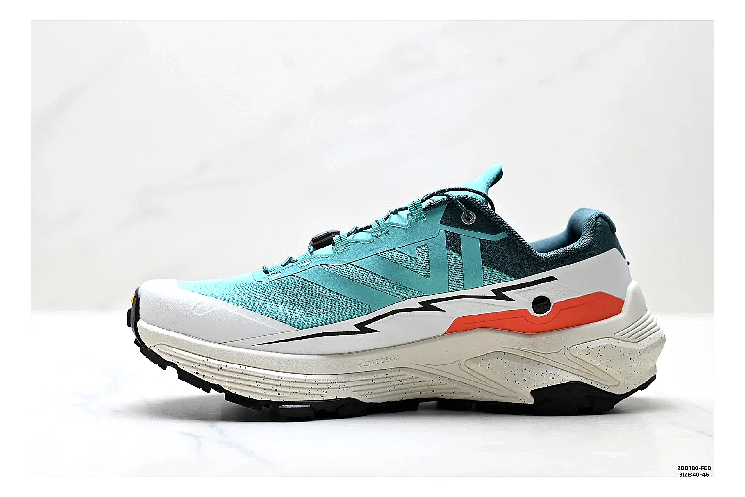 Kailas Fuga Aqua White Sneakers comparison signal photo with aqua white outdoor running shoes with mesh texture, side-profile shape, upper panel lines, and outsole detail thumbnail 6