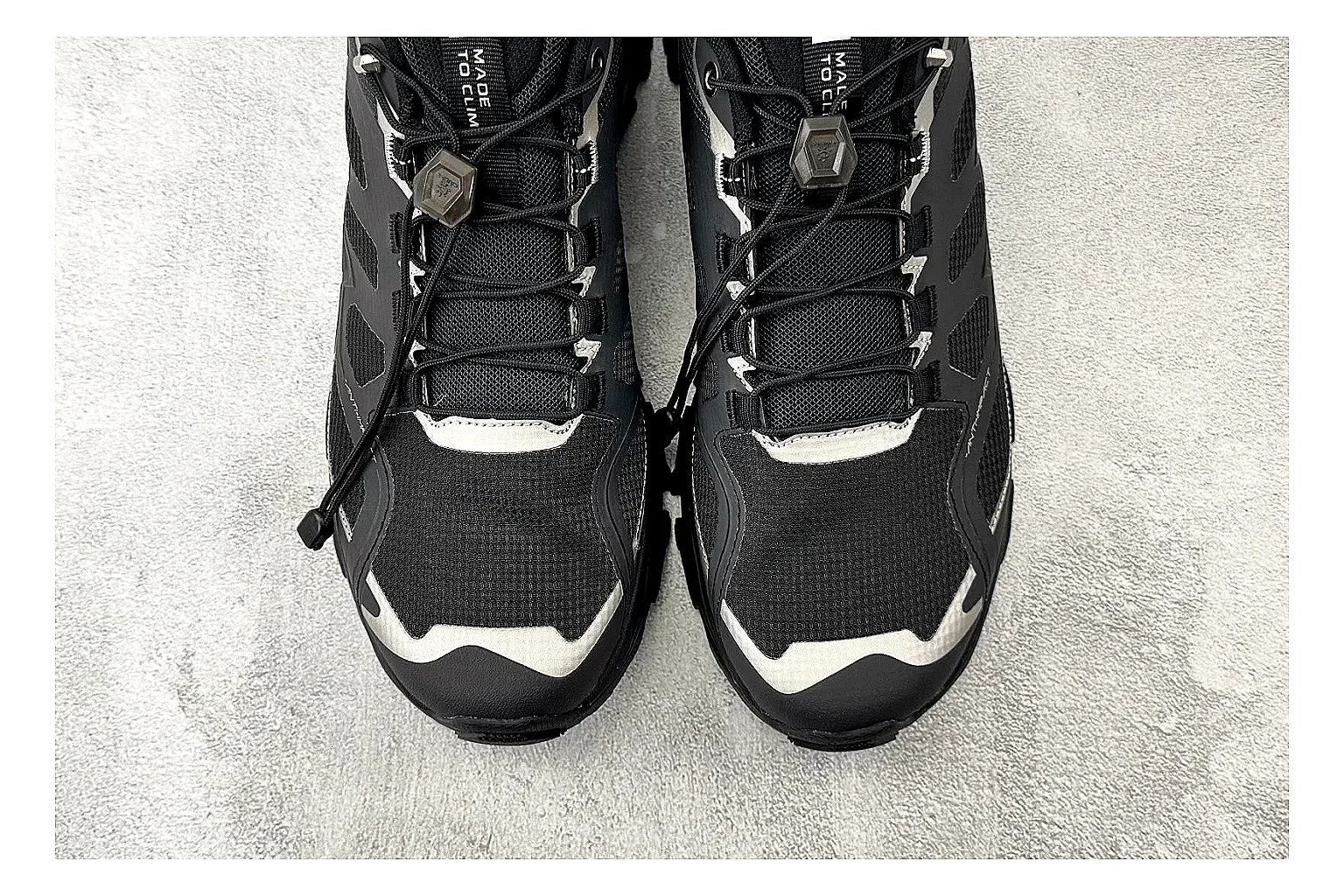 Kailas Fuga Black Vibram comparison photo showing black trail upper, Vibram outsole, reinforced overlays, and rugged outdoor running shape thumbnail 5