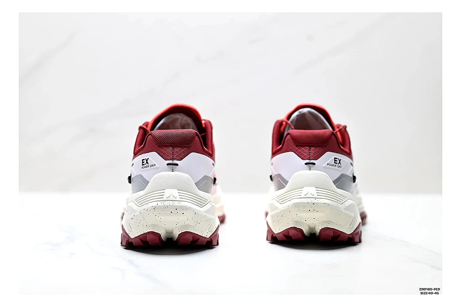 Kailas Fuga Coral White Sneakers comparison signal photo with coral white outdoor running shoes with mesh texture, side-profile shape, upper panel lines, and outsole detail thumbnail 3