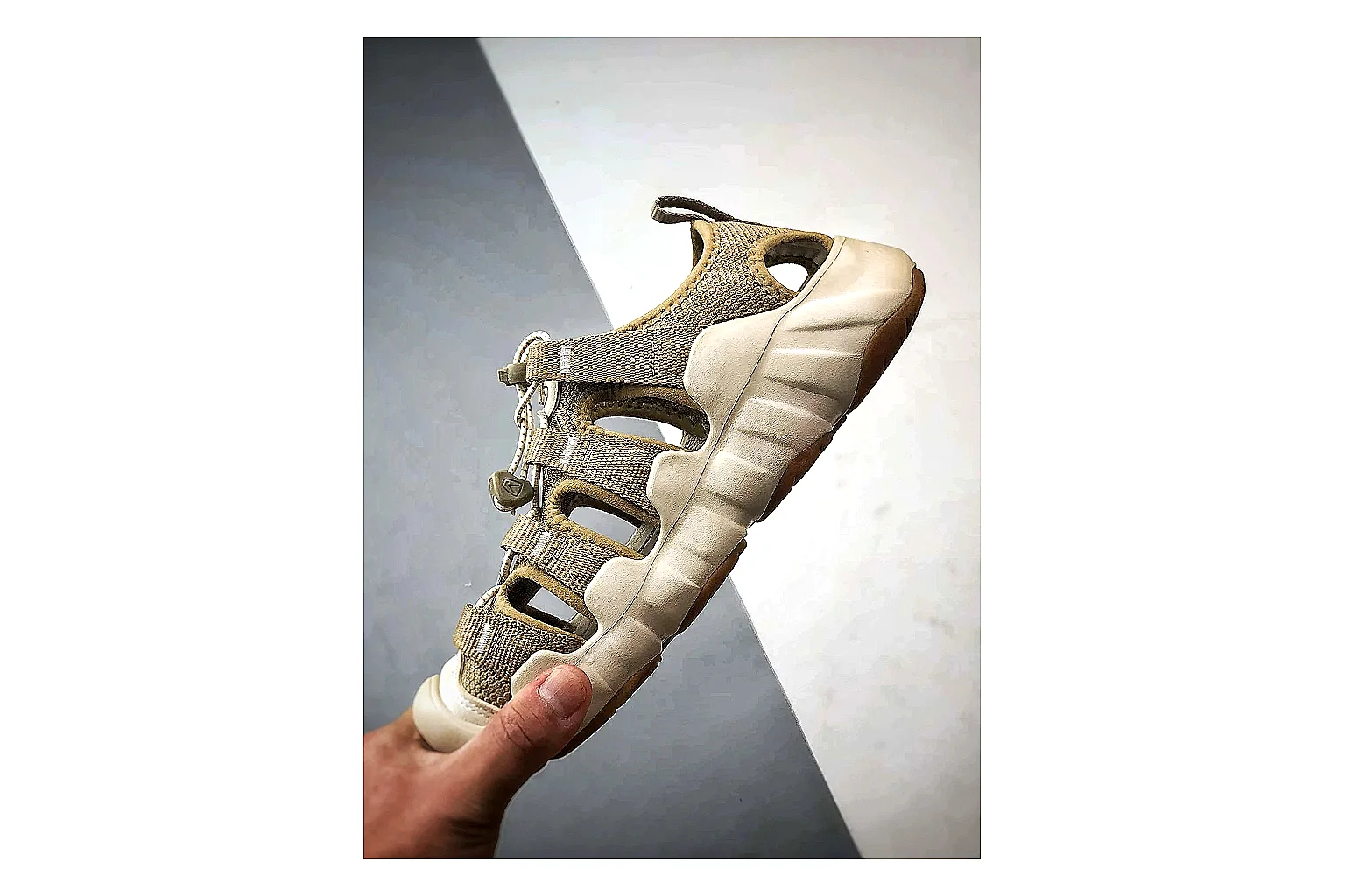 KEEN Jasper Sandal Beige Taupe comparison photo showing beige taupe suede-mesh upper, outdoor sandal shape, protective toe area, and trail-casual sole thumbnail 3