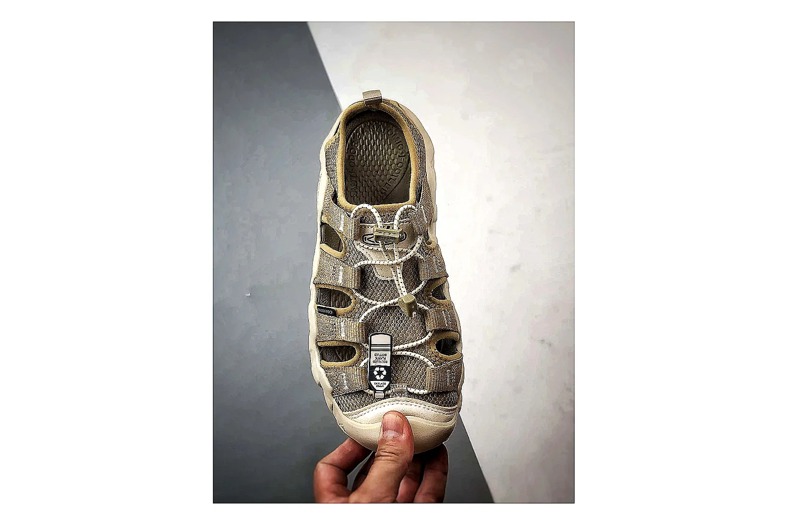 KEEN Jasper Sandal Beige Taupe comparison photo showing beige taupe suede-mesh upper, outdoor sandal shape, protective toe area, and trail-casual sole thumbnail 6