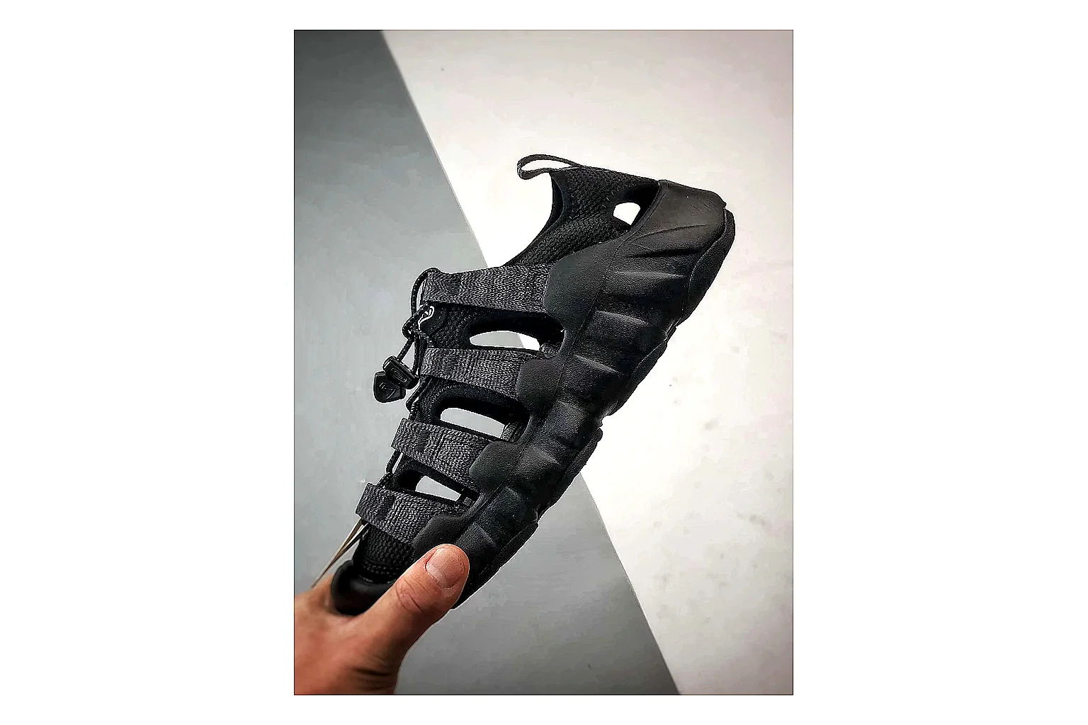 KEEN Jasper Sandal Black comparison photo showing black suede-mesh upper, outdoor sandal shape, protective toe area, and trail-casual sole thumbnail 3