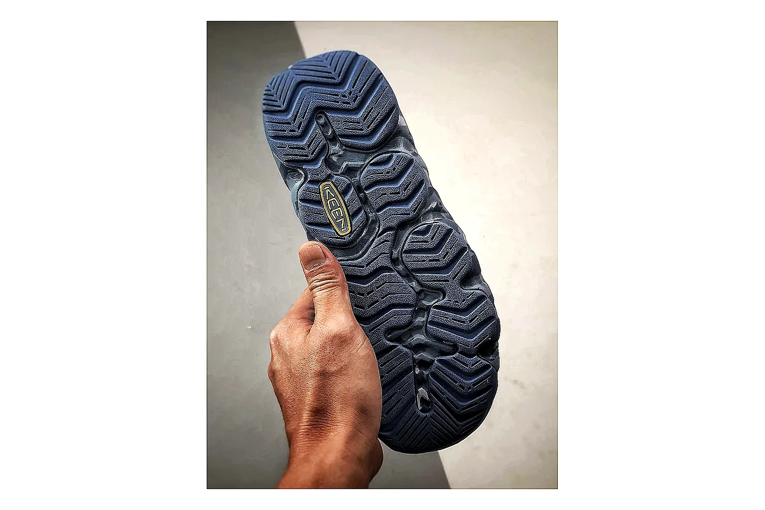 KEEN Jasper Sandal Blue Gray comparison photo showing blue gray suede-mesh upper, outdoor sandal silhouette, protective toe area, and trail-casual sole thumbnail 5