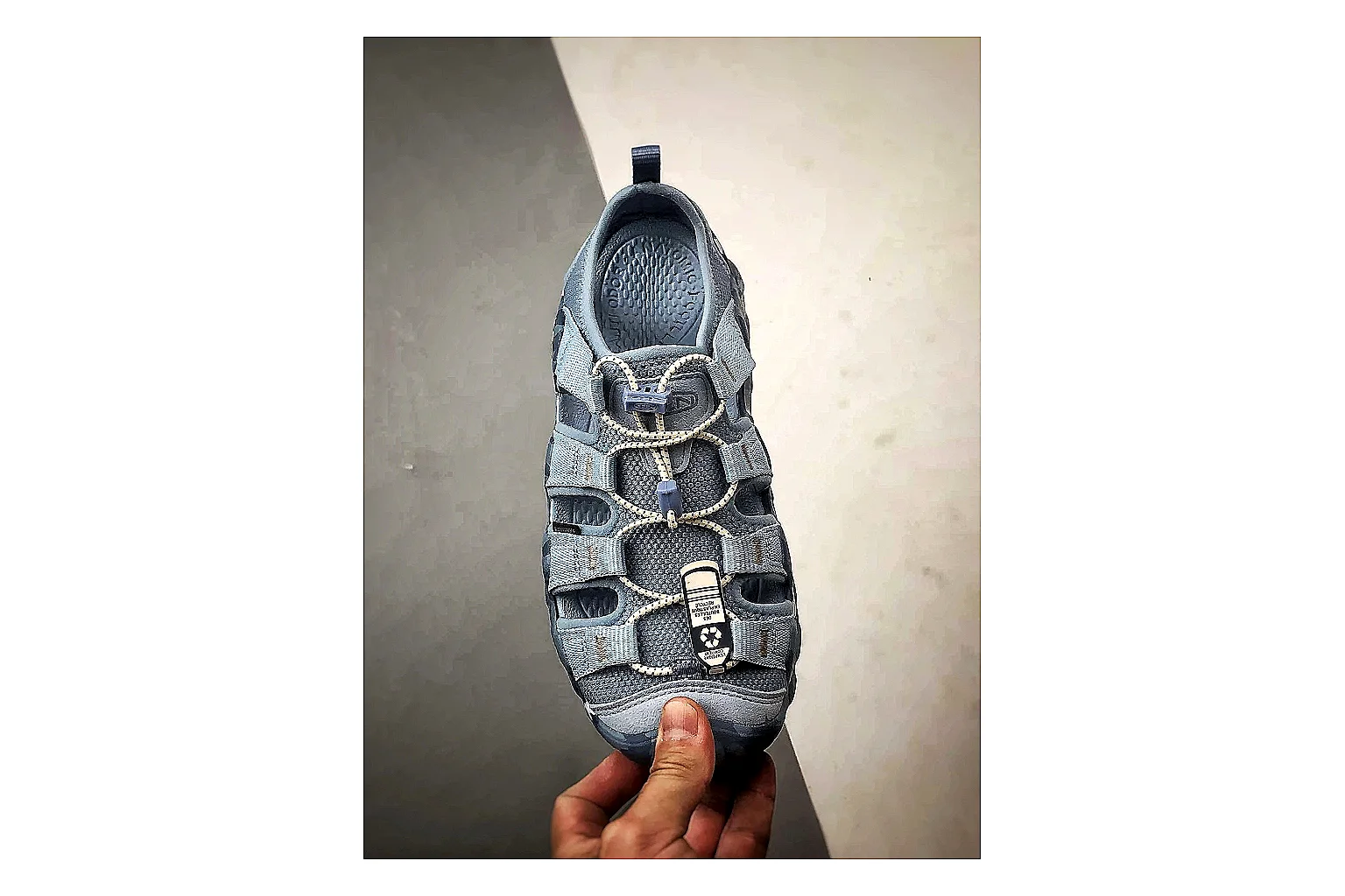 KEEN Jasper Sandal Blue Gray comparison photo showing blue gray suede-mesh upper, outdoor sandal silhouette, protective toe area, and trail-casual sole thumbnail 6