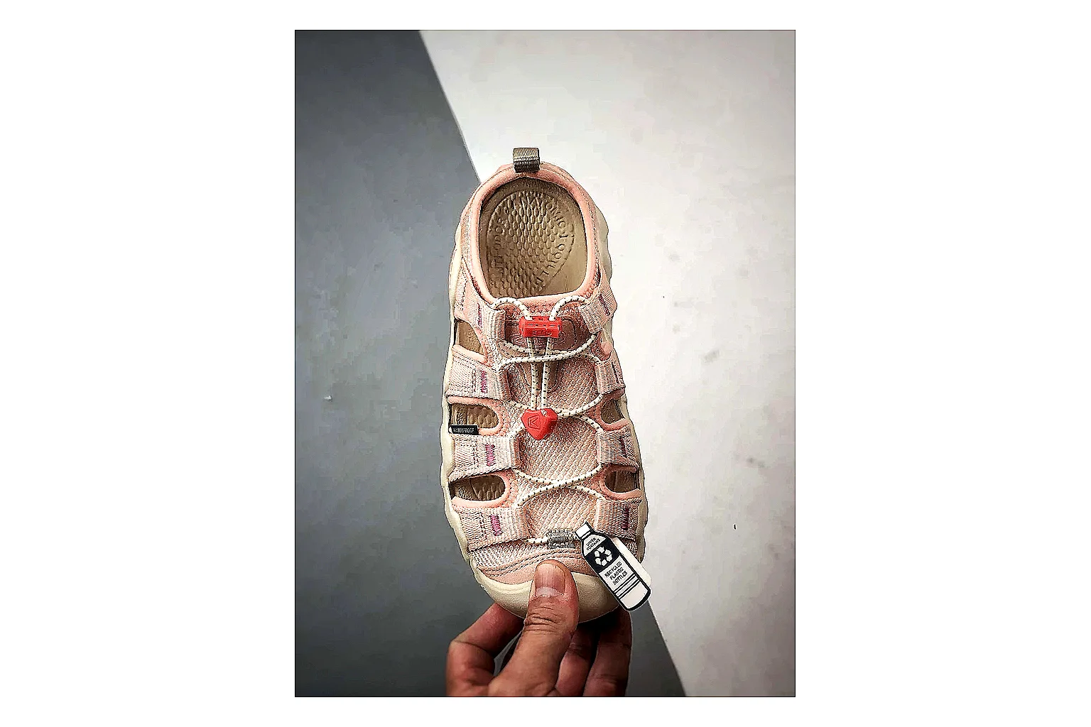 KEEN Jasper Sandal Cream Red comparison photo showing cream red suede-mesh upper, outdoor sandal openings, protective toe area, and rugged sole thumbnail 6