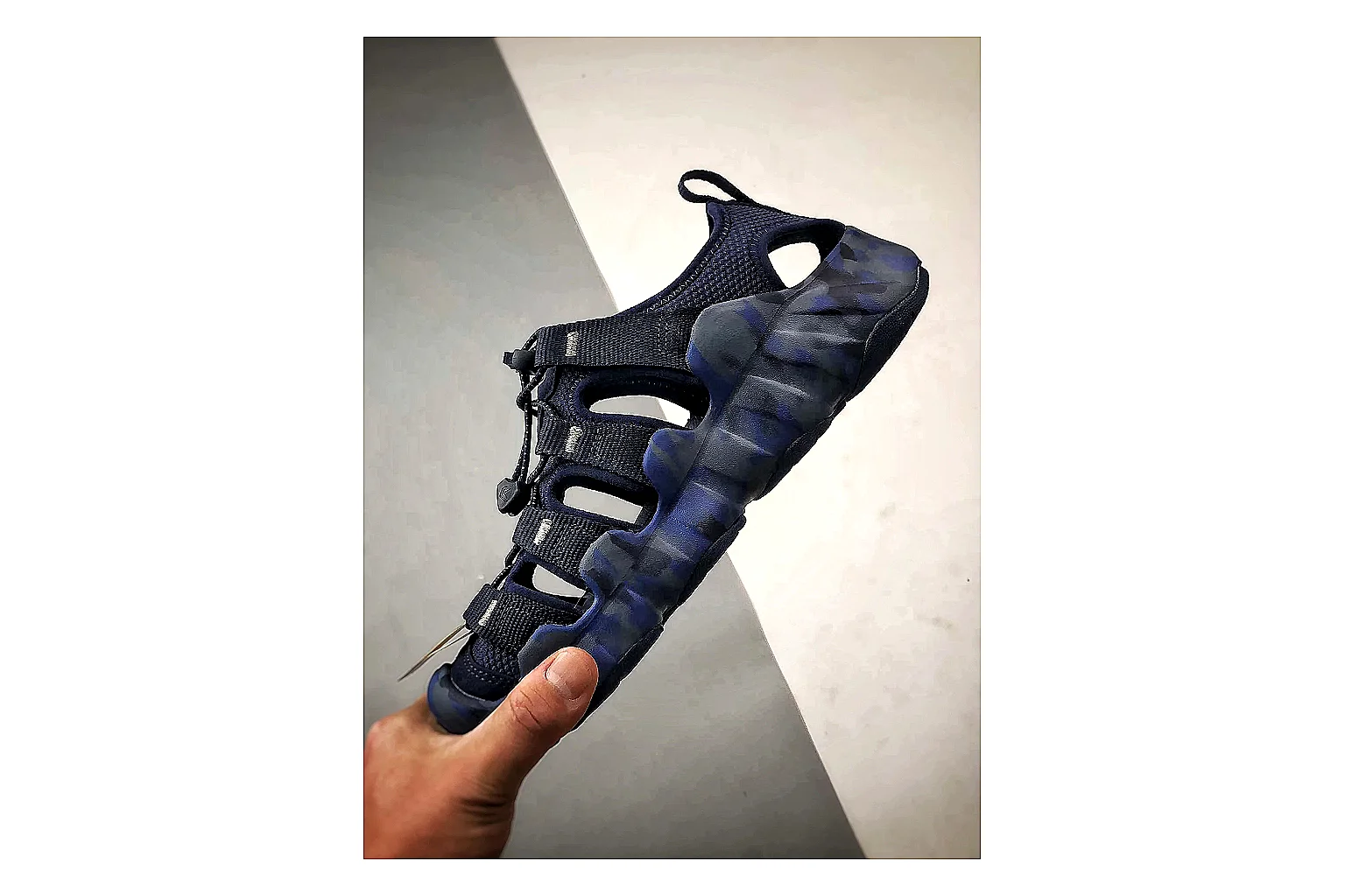 KEEN Jasper Sandal Navy Blue comparison photo showing navy blue suede-mesh upper, sandal openings, protective front shape, and outdoor casual outsole thumbnail 3