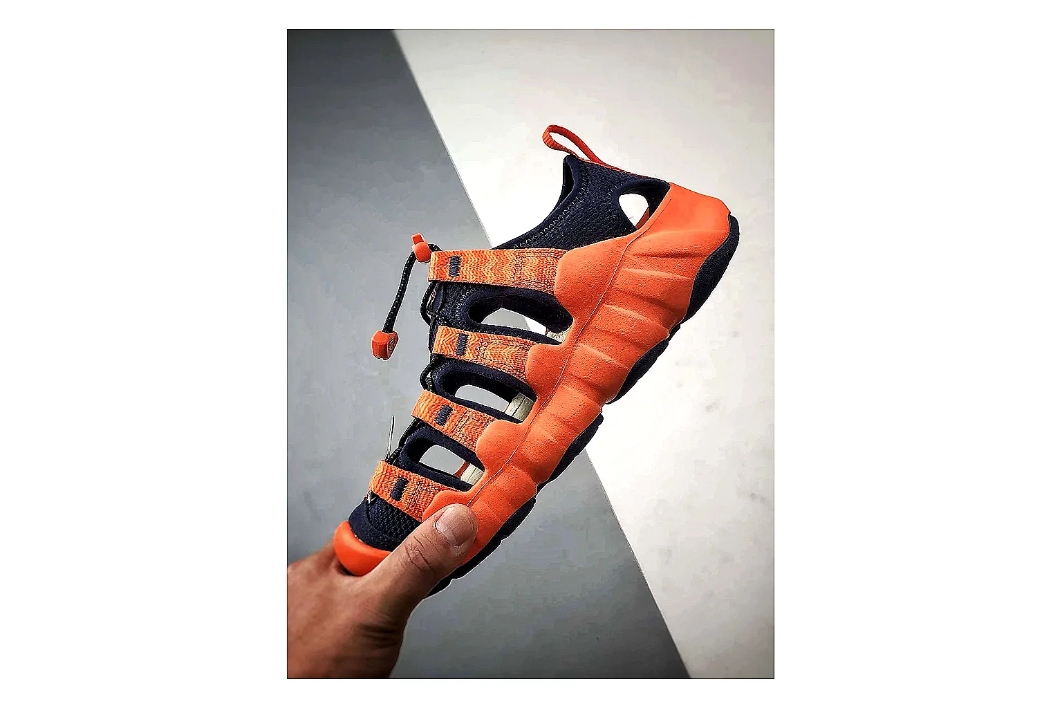 KEEN Jasper Sandal Orange Black comparison photo showing orange black suede-mesh upper, protective sandal structure, outdoor toe coverage, and rugged sole thumbnail 3