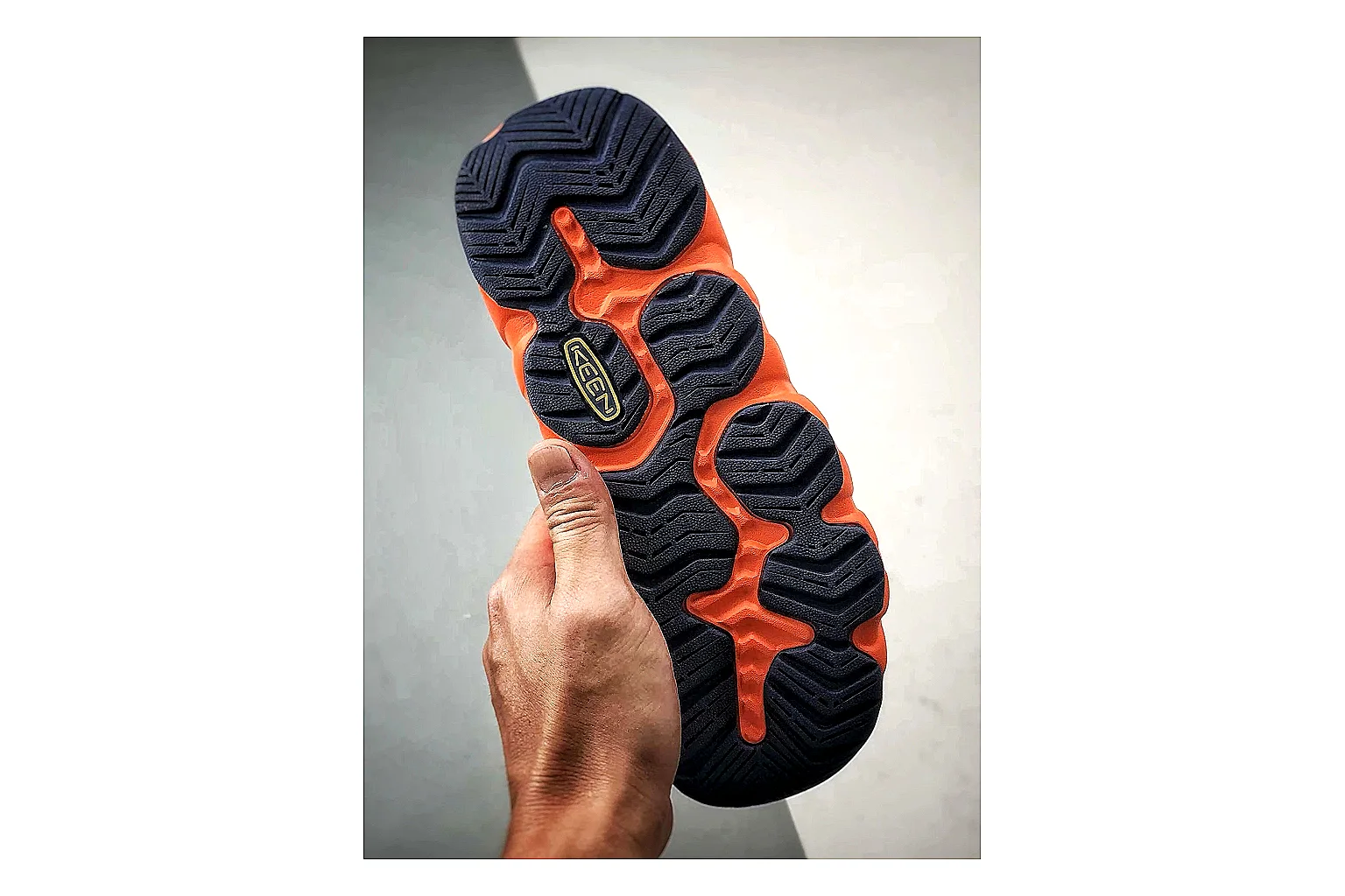KEEN Jasper Sandal Orange Black comparison photo showing orange black suede-mesh upper, protective sandal structure, outdoor toe coverage, and rugged sole thumbnail 5