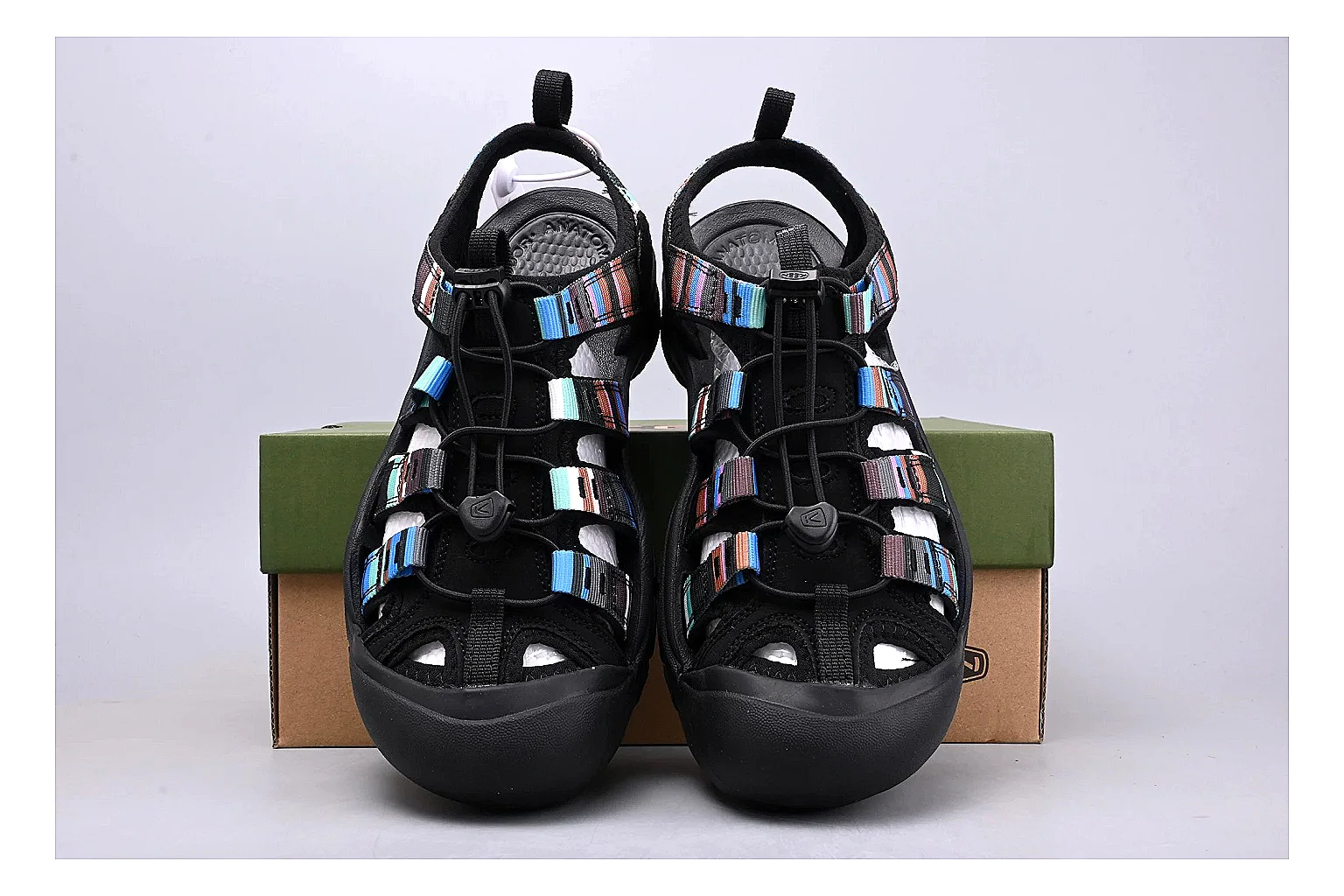 KEEN Zerraport Black Iridescent comparison signal photo with black iridescent zerraport outdoor sandal with mixed upper and sandal shape thumbnail 4