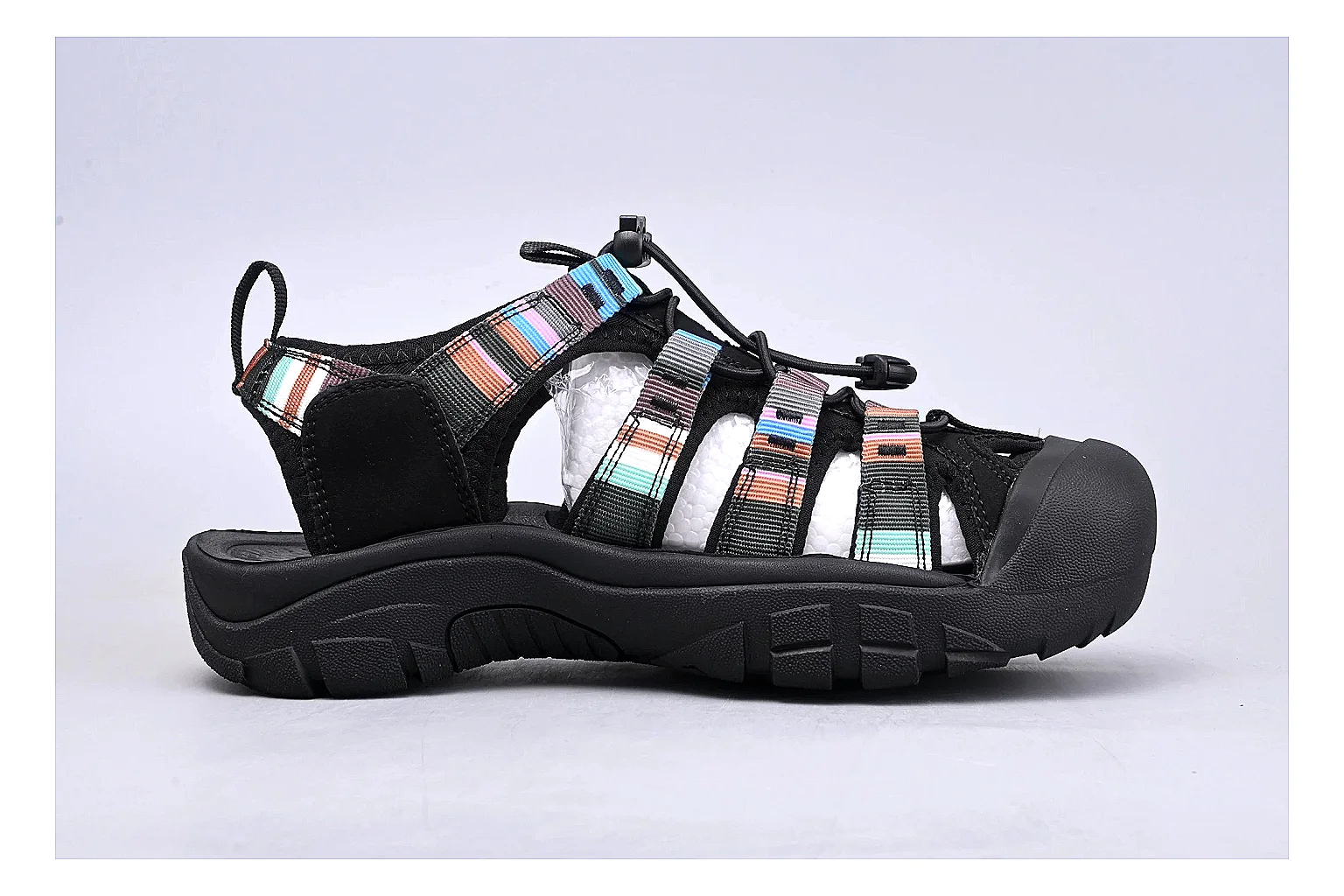 KEEN Zerraport Black Iridescent comparison signal photo with black iridescent zerraport outdoor sandal with mixed upper and sandal shape thumbnail 6