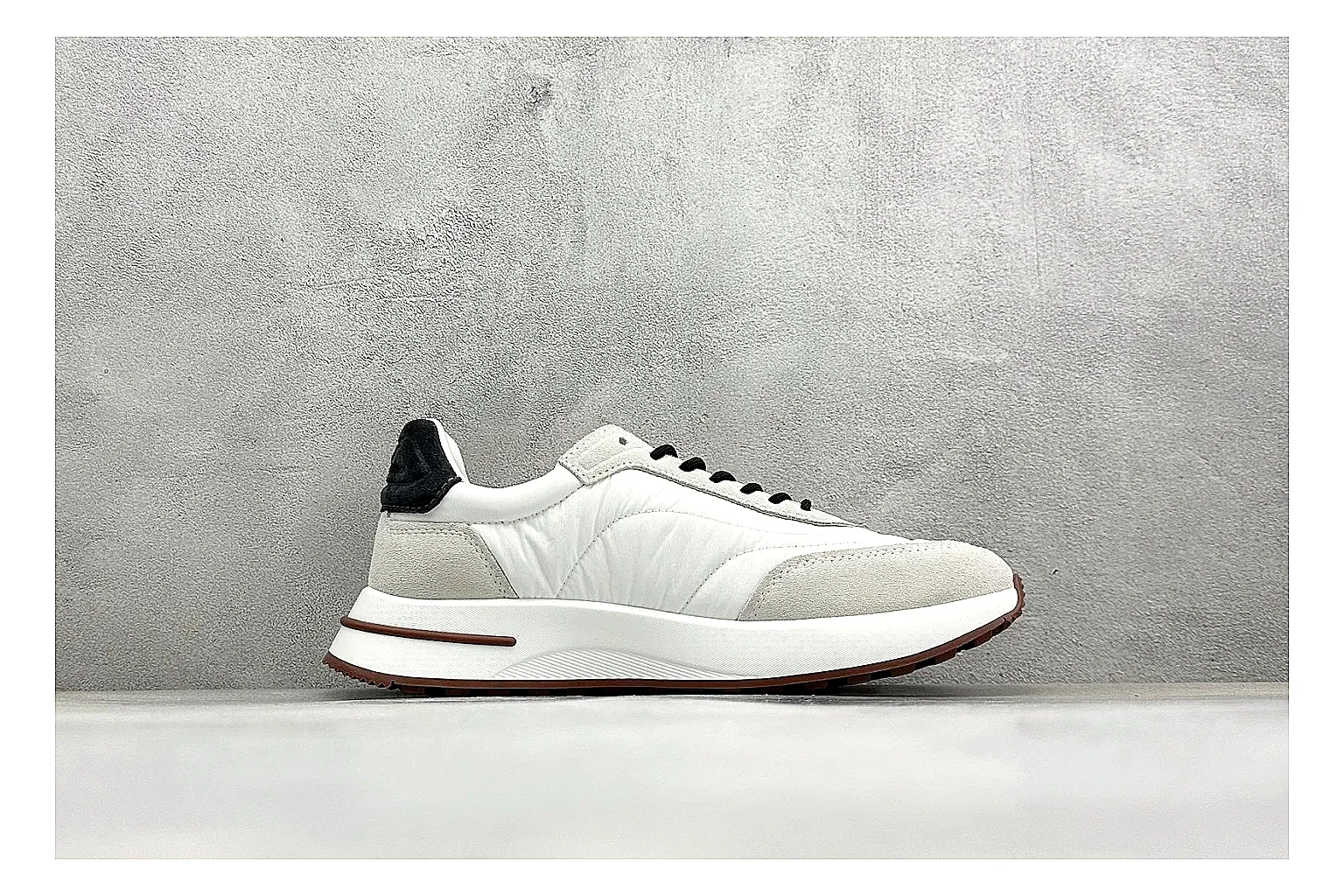 Loro Piana Week-End White comparison image with white leather upper, gum outsole, low clean profile, and restrained casual detailing thumbnail 6