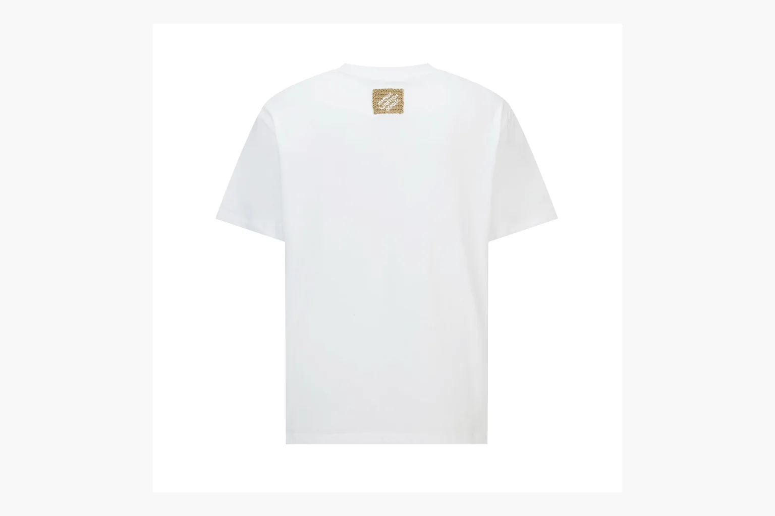 White LV raffia rope logo tee comparison photo thumbnail 6
