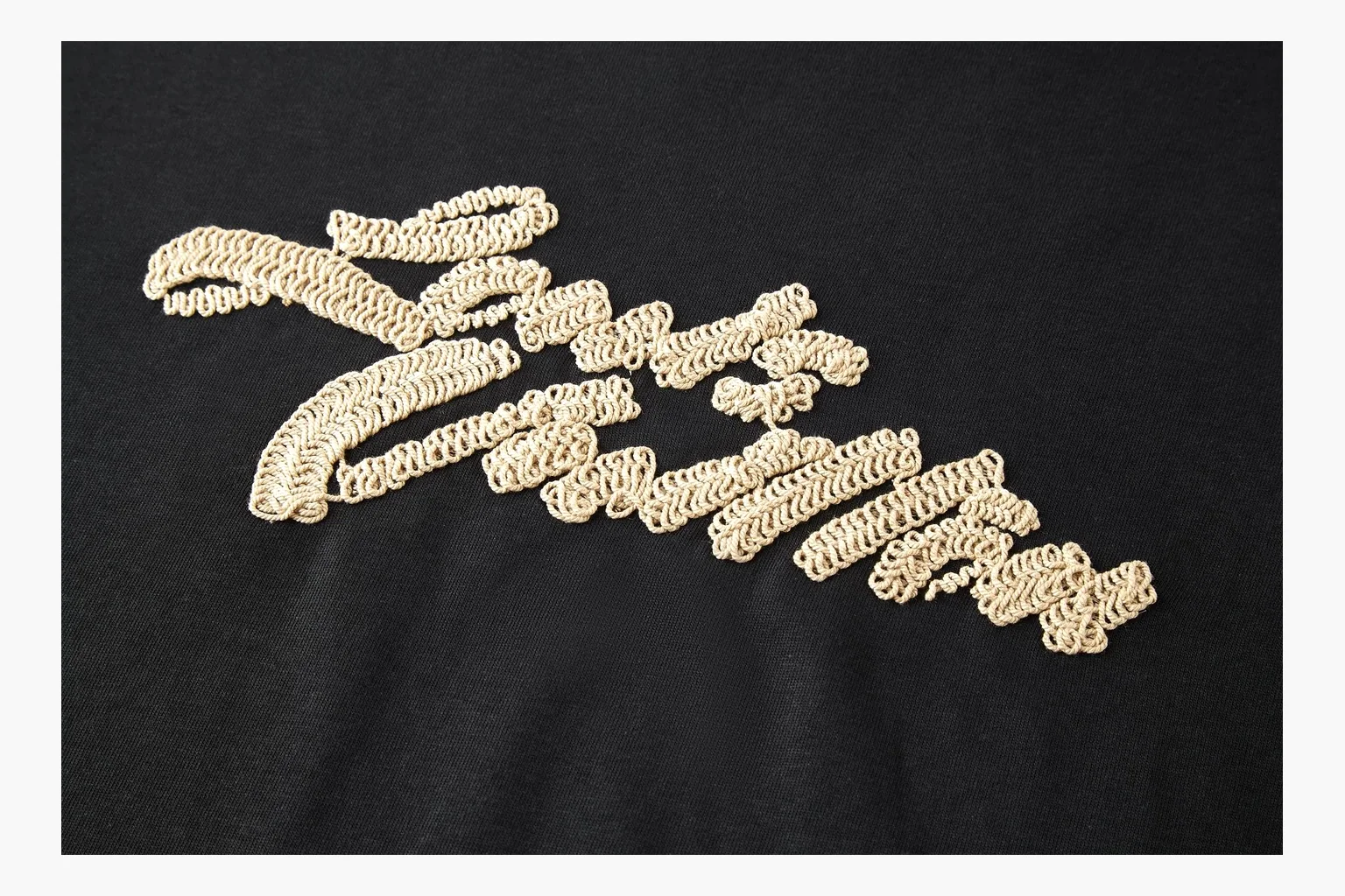 Black LV raffia logo tee comparison photo thumbnail 3