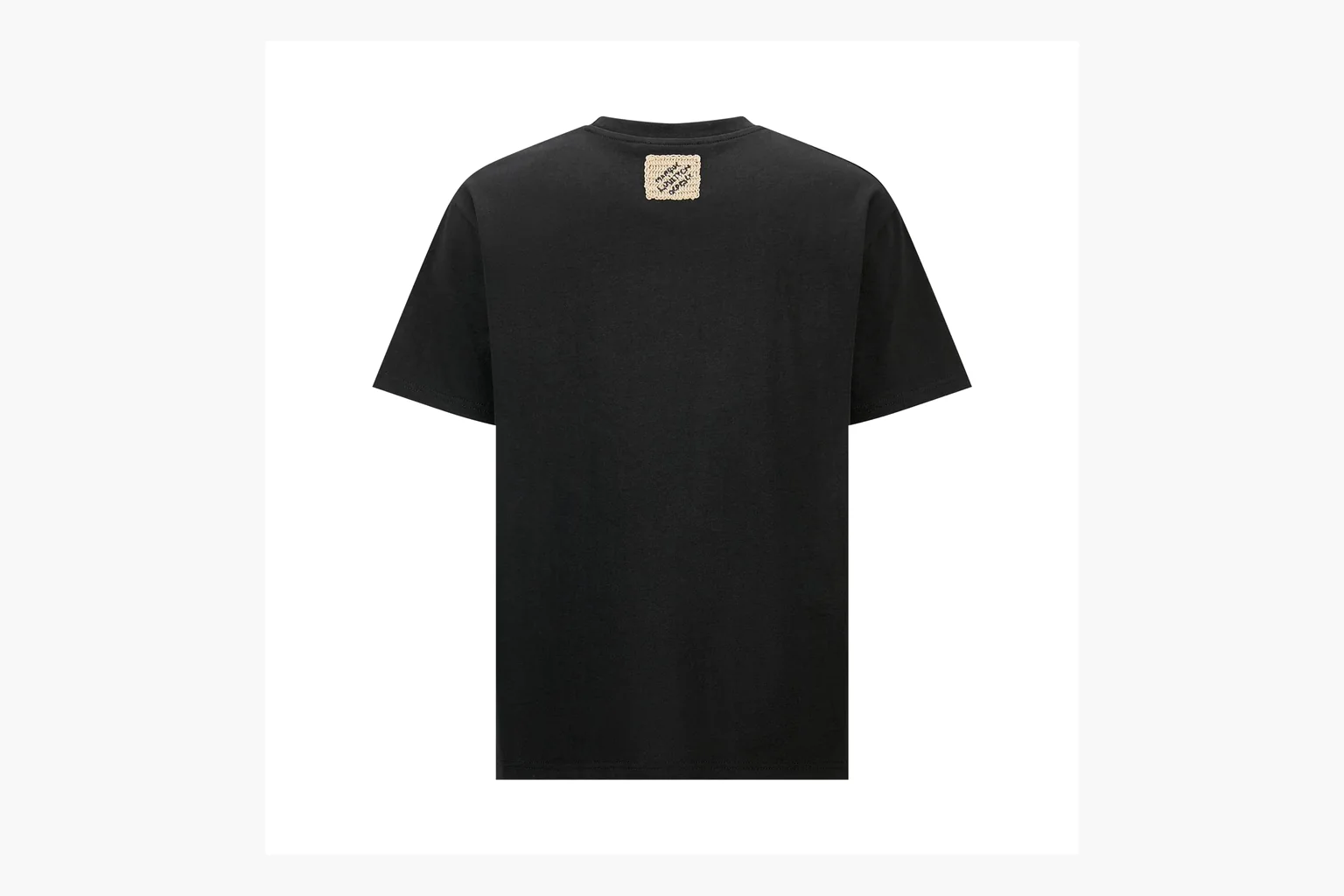 Black LV raffia logo tee comparison photo thumbnail 6