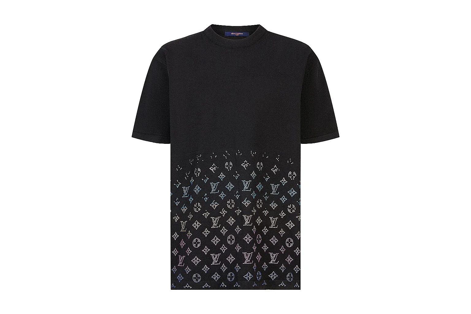 kakoscout.com Louis Vuitton Black Monogram Hem Tee 0225 Black short-sleeve-tee product image