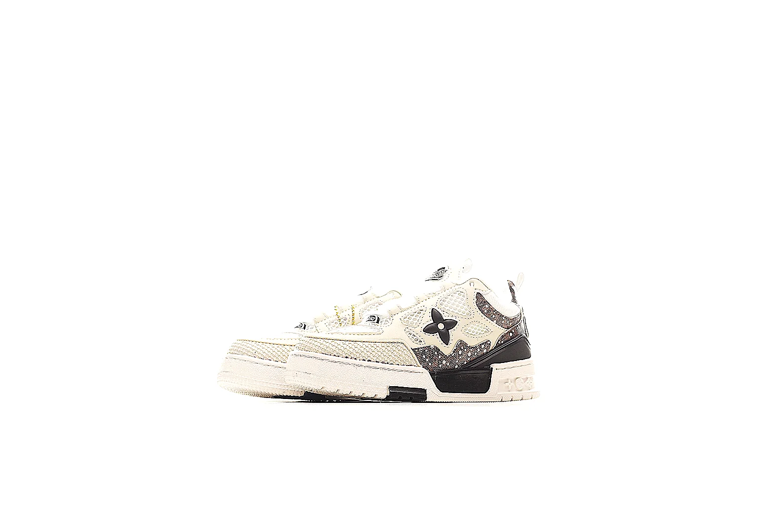 Louis Vuitton 0766 cream black trainer side and heel QC comparison gallery