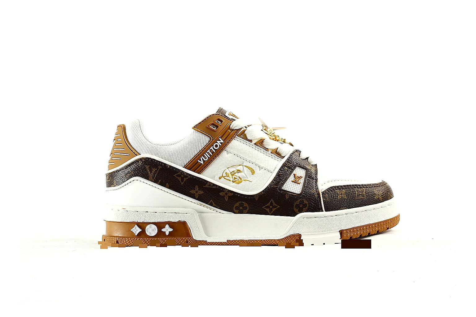 kakoscout.com Louis Vuitton White Brown Trainer 3852 White Brown low-top product image