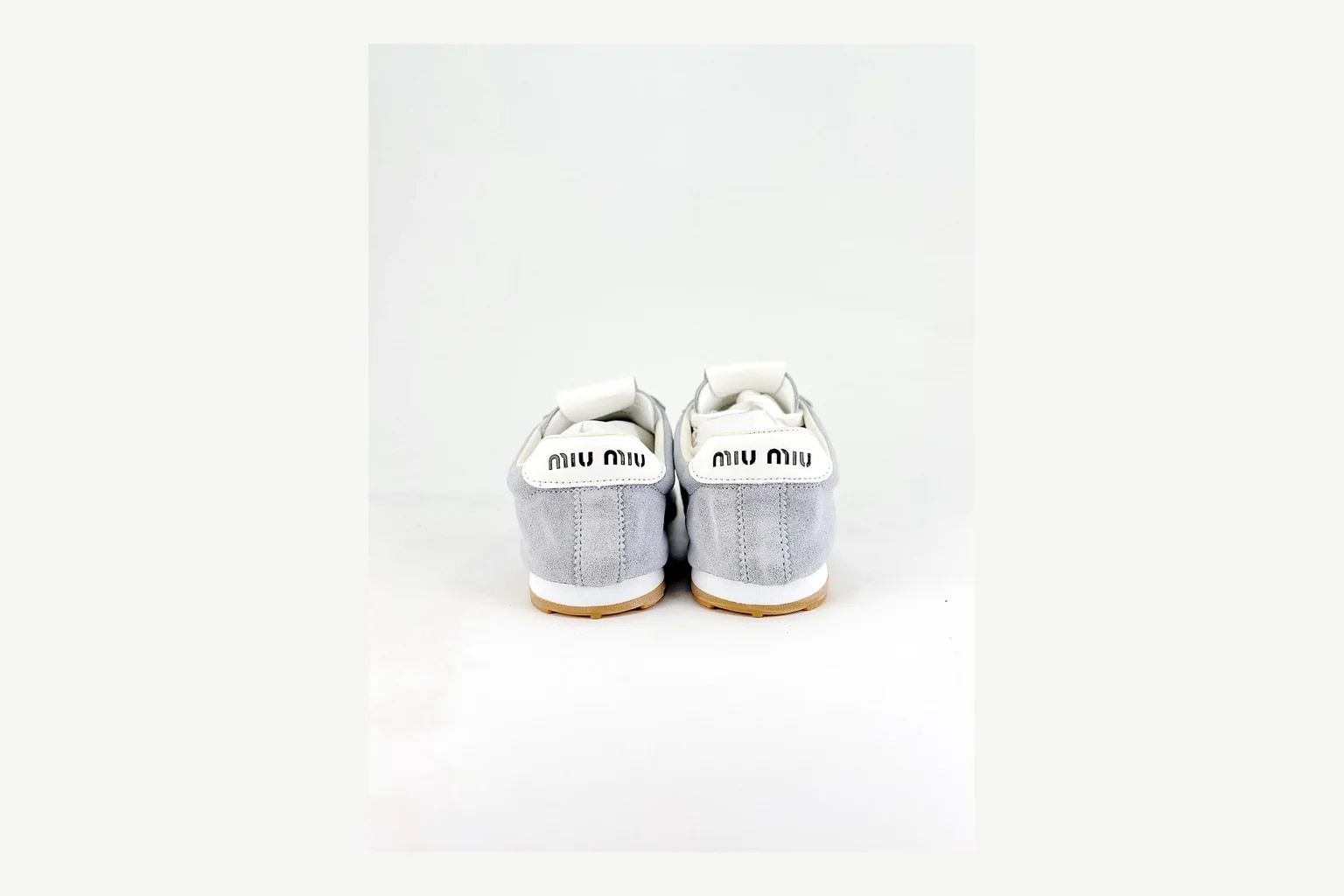 Miu Miu Grey Low Sneaker comparison signal photo with grey fashion low-top with mixed-material upper and low-profile shape thumbnail 3