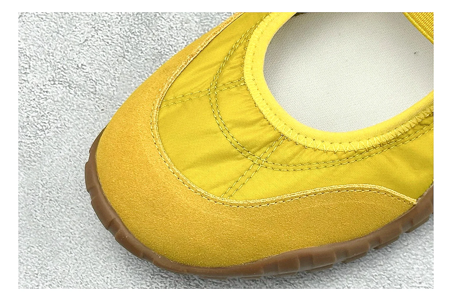 Miu Miu Tyre Yellow Mary Jane comparison photo showing yellow Mary Jane upper, strap closure, rugged Tyre outsole, and playful low-profile shape thumbnail 5