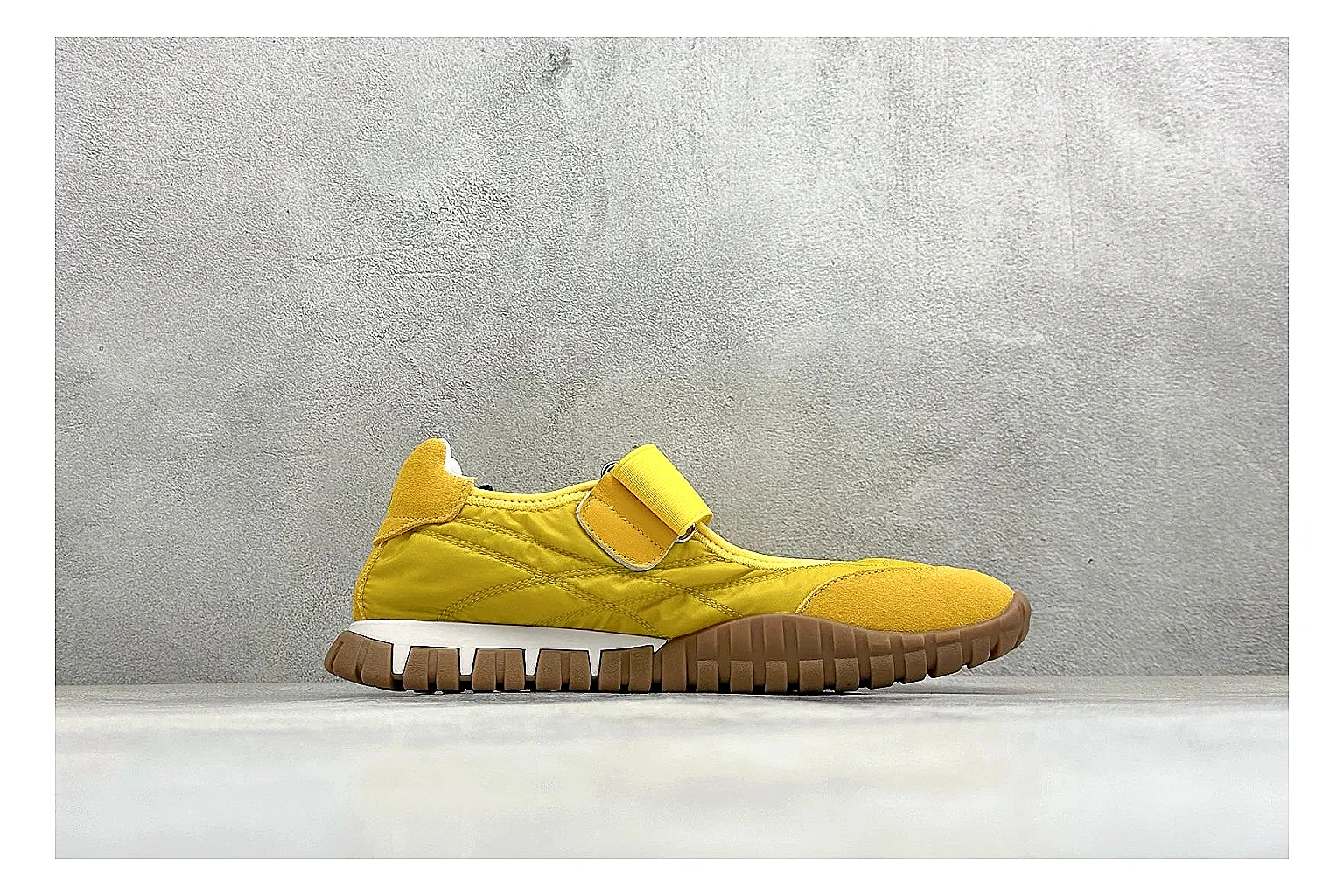 Miu Miu Tyre Yellow Mary Jane comparison photo showing yellow Mary Jane upper, strap closure, rugged Tyre outsole, and playful low-profile shape thumbnail 6
