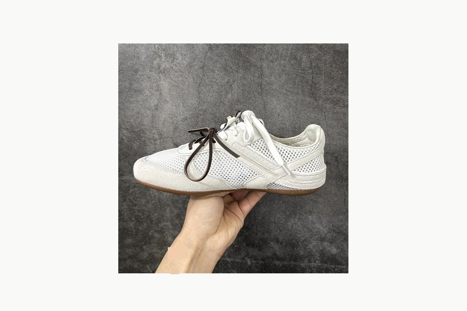 Miu Miu White Bow Sneaker comparison signal photo with white bow-detail low-top with mixed-material upper and low-profile shape