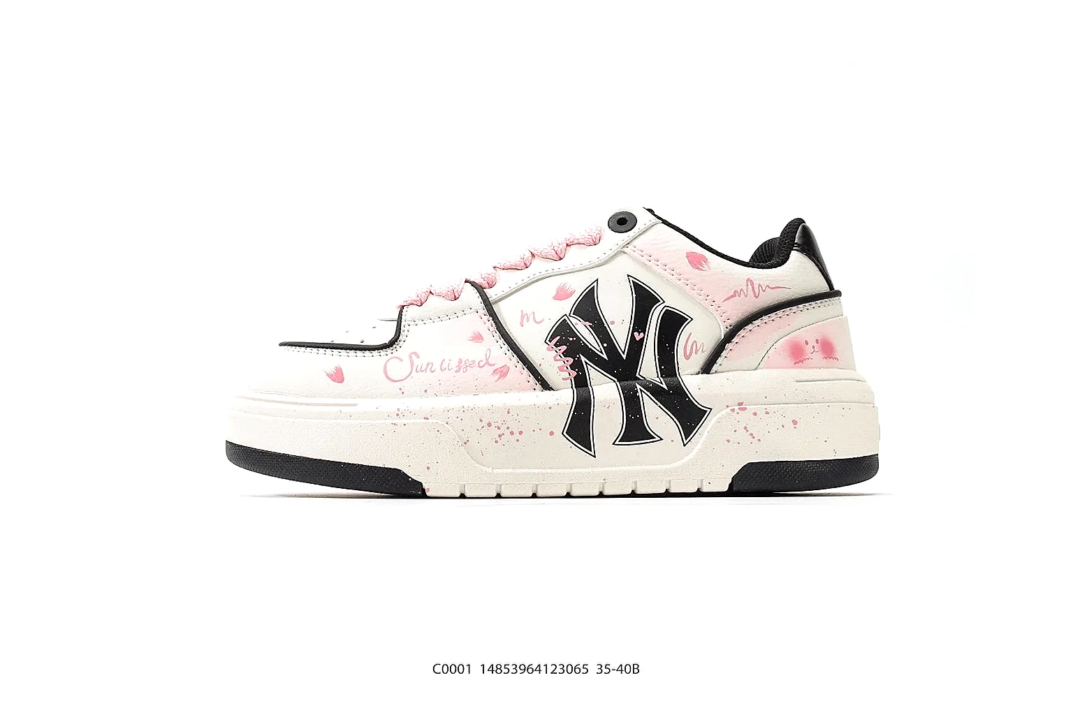 MLB chunky low-top White Pink Black 0110 comparison signal note six-photo gallery thumbnail 2