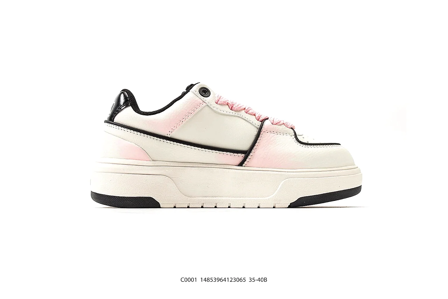MLB chunky low-top White Pink Black 0110 comparison signal note six-photo gallery thumbnail 3