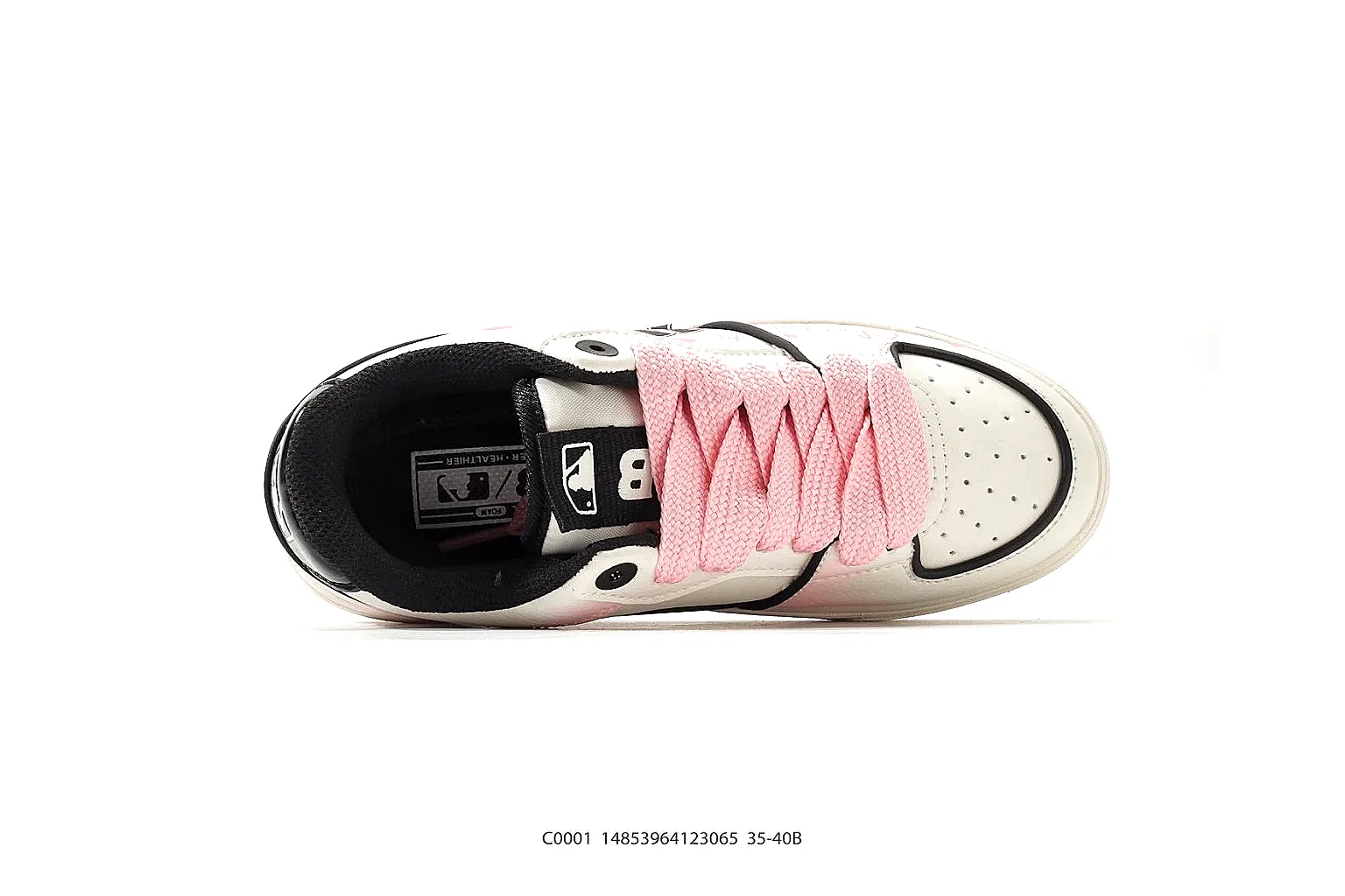 MLB chunky low-top White Pink Black 0110 comparison signal note six-photo gallery thumbnail 4
