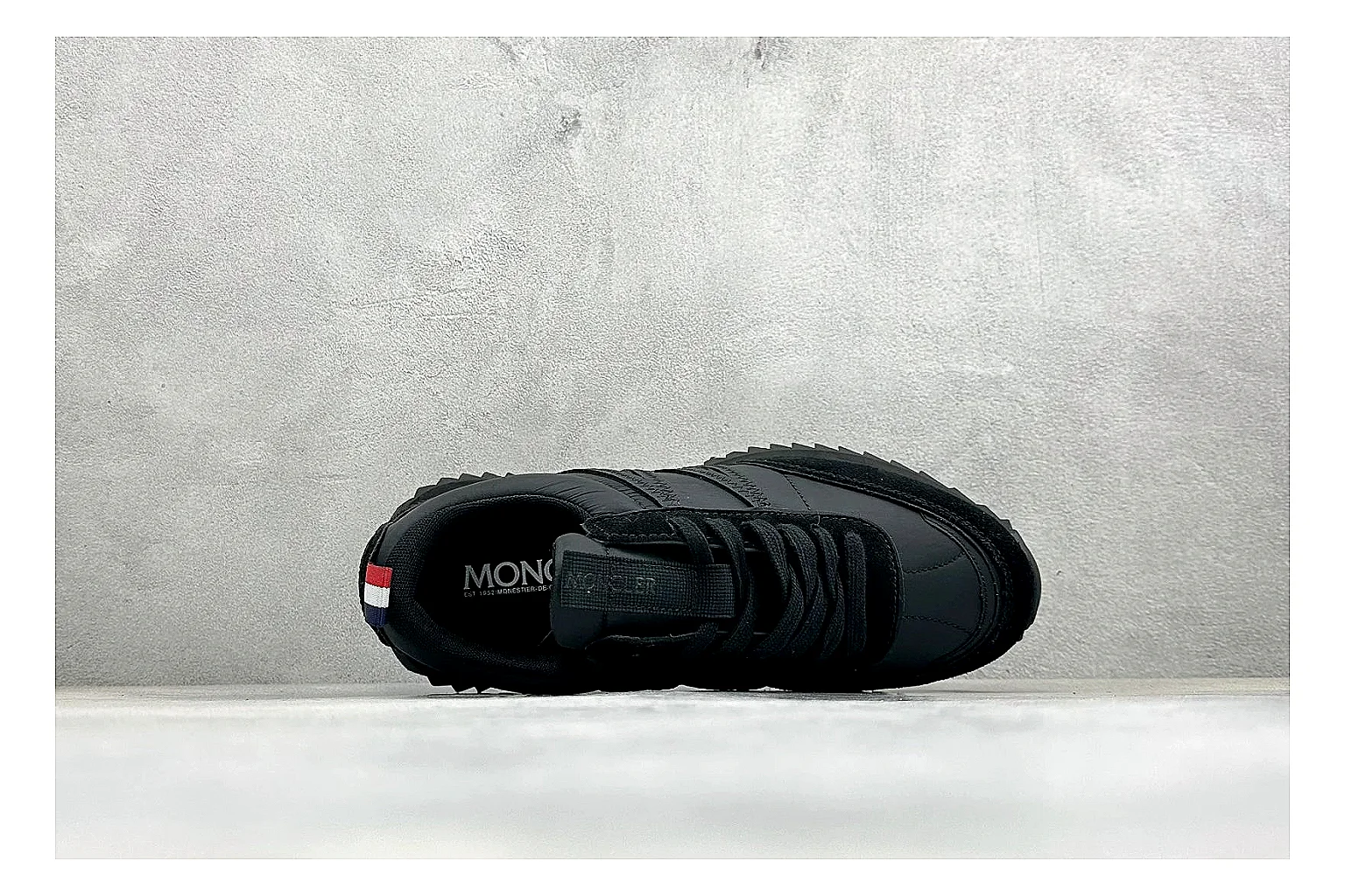 Moncler Pacey black suede comparison signal image