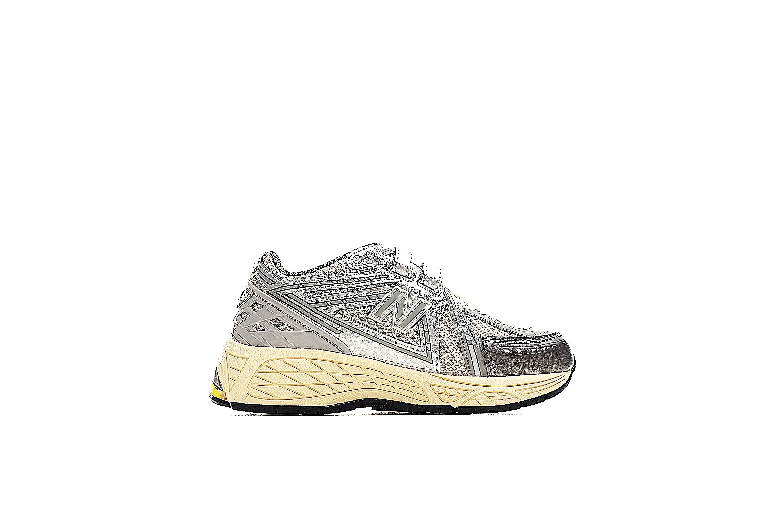 New Balance 1906R silver strap runner QC side image with visible 1906R text