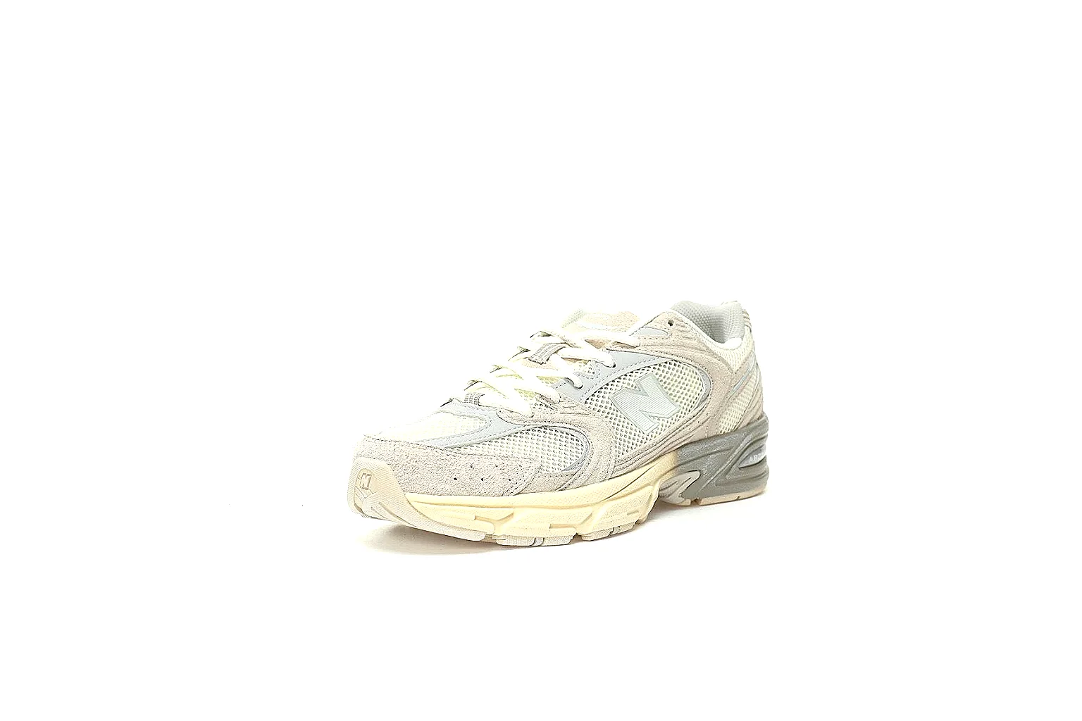New Balance cream grey 2002R-style runner with visible N logo and heel detail thumbnail 6