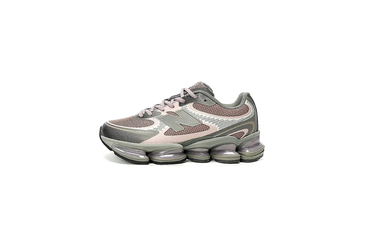 New Balance pink gray runner six-angle QC comparison gallery thumbnail 2